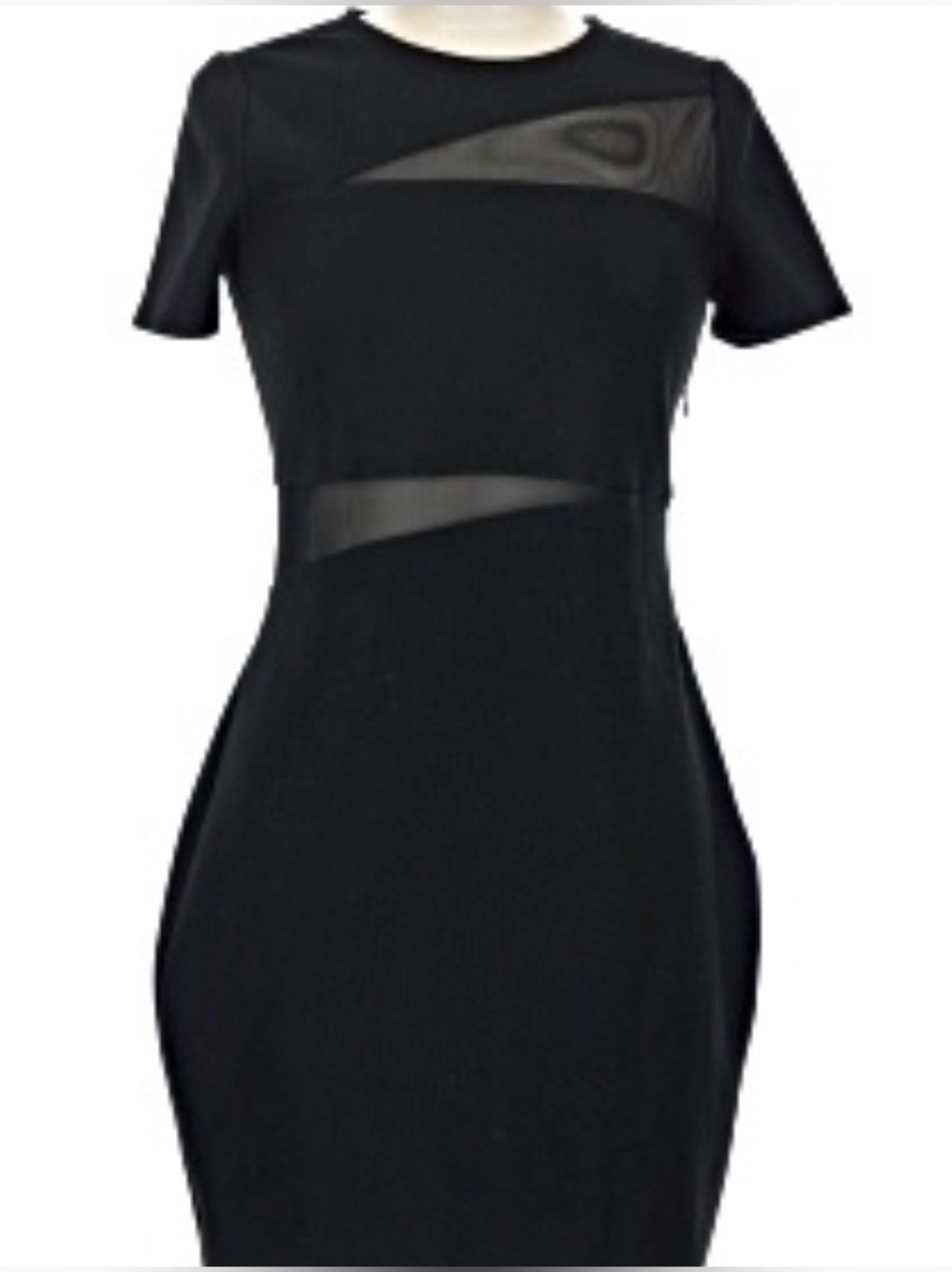 Express Black Bodycon Mesh Cutout Peek-A-Boo Sleeve Mini Dress - Size 8